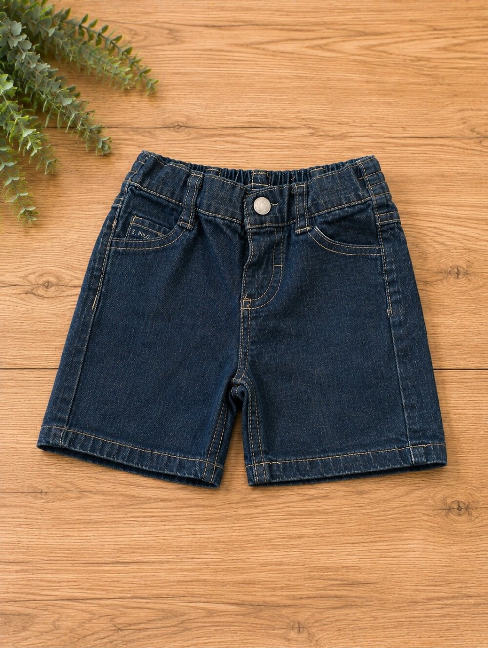 Size 6-9 M baby boys U.S. Polo assn denim jean shorts